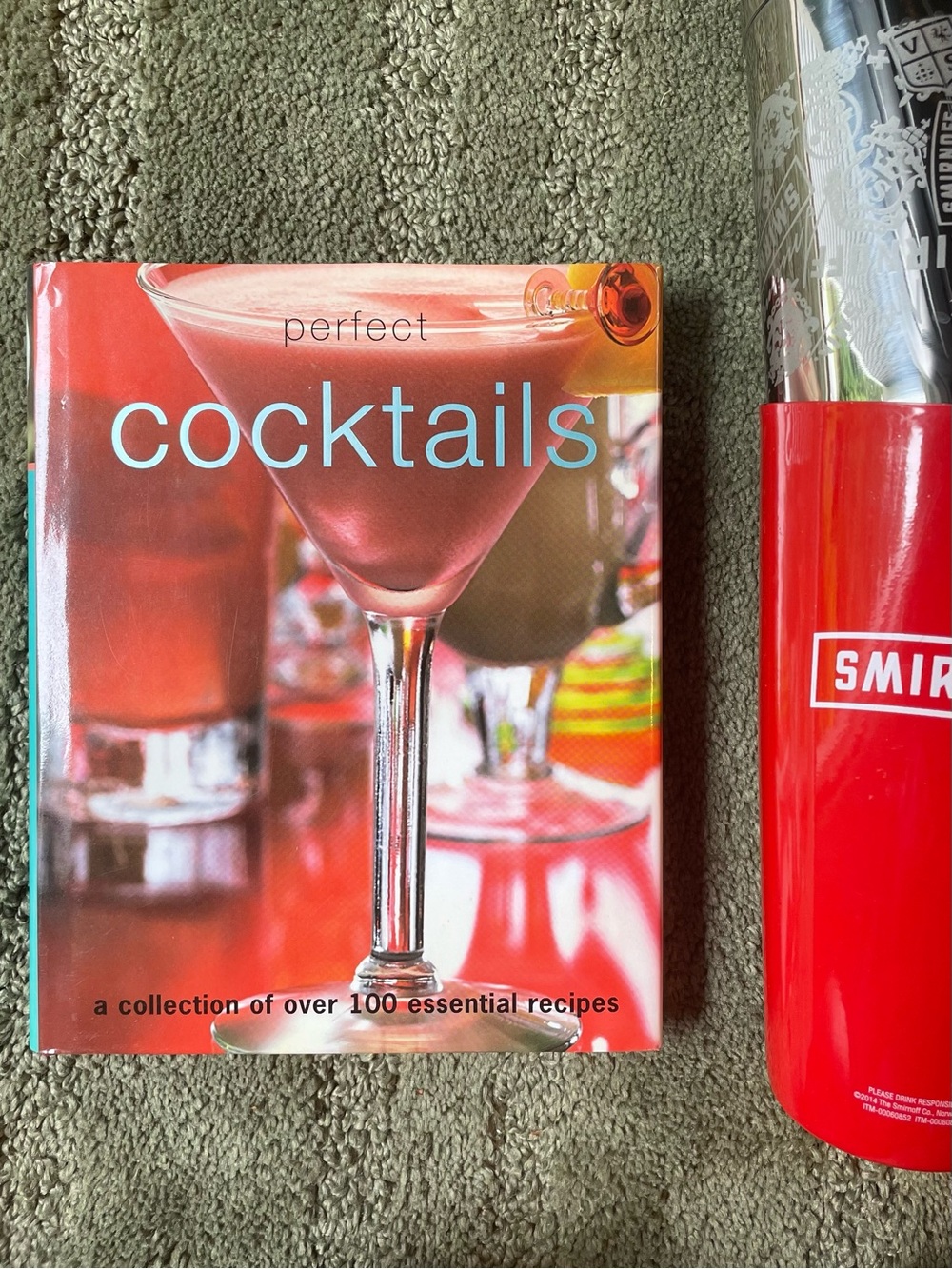 Bundle: Perfect Cocktails Recipe Book and Smirnoff Shaker